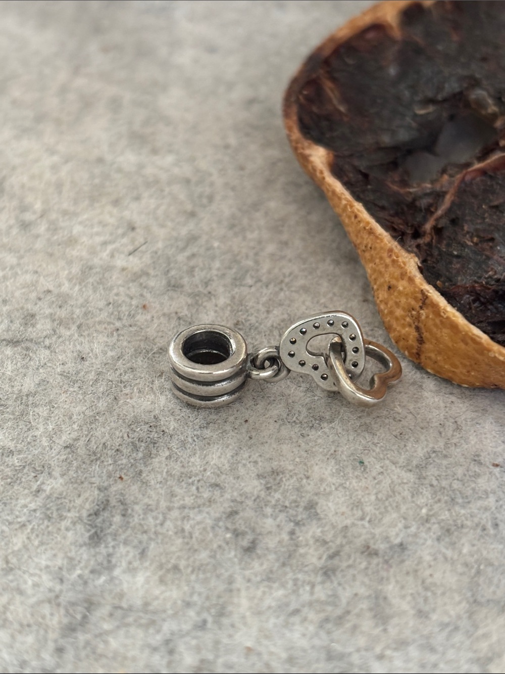 PANDORA Interlocking Hearts Dangle Charm Silver Clear CZ Love Connection Pendant - Picture 7 of 11